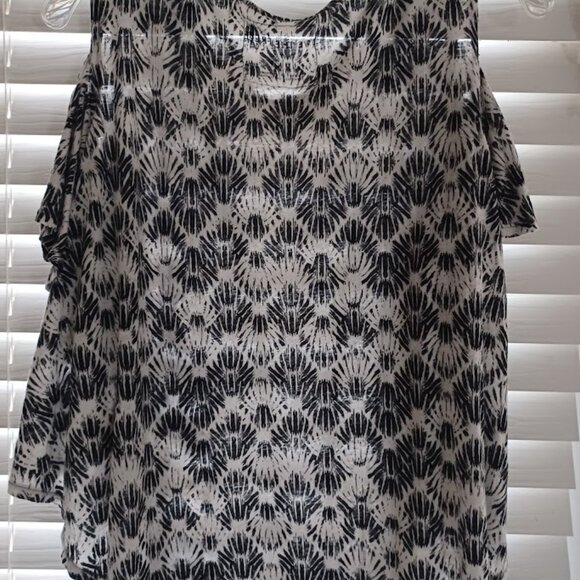 We The Free Women’s Size S/M Cold-Shoulder Patterned Linen-Blend Top Free People - Picture 3 of 9